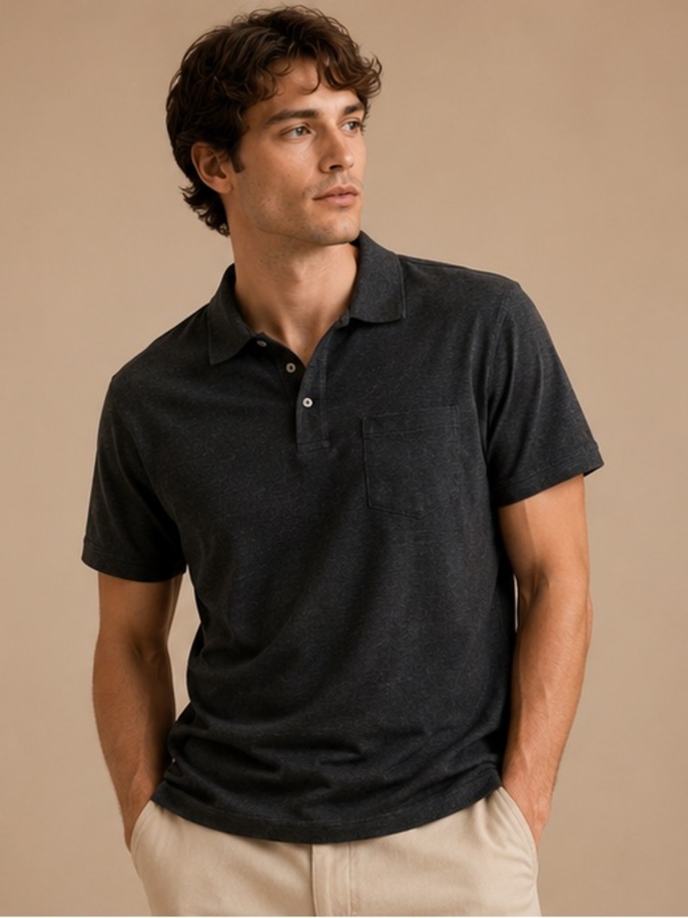 Old Navy Black Polo Shirt Size Large Casual Uniform Basic Tee